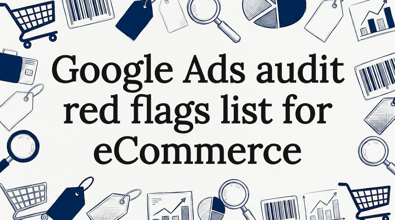 Decorative eCommerce audit title card illustration