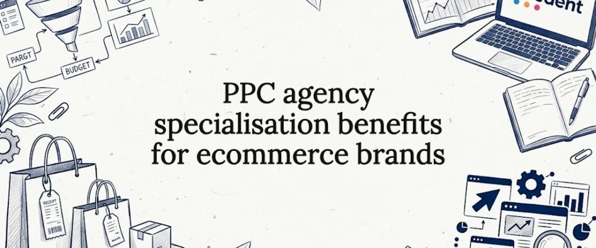 Hand-drawn ecommerce PPC blog title card
