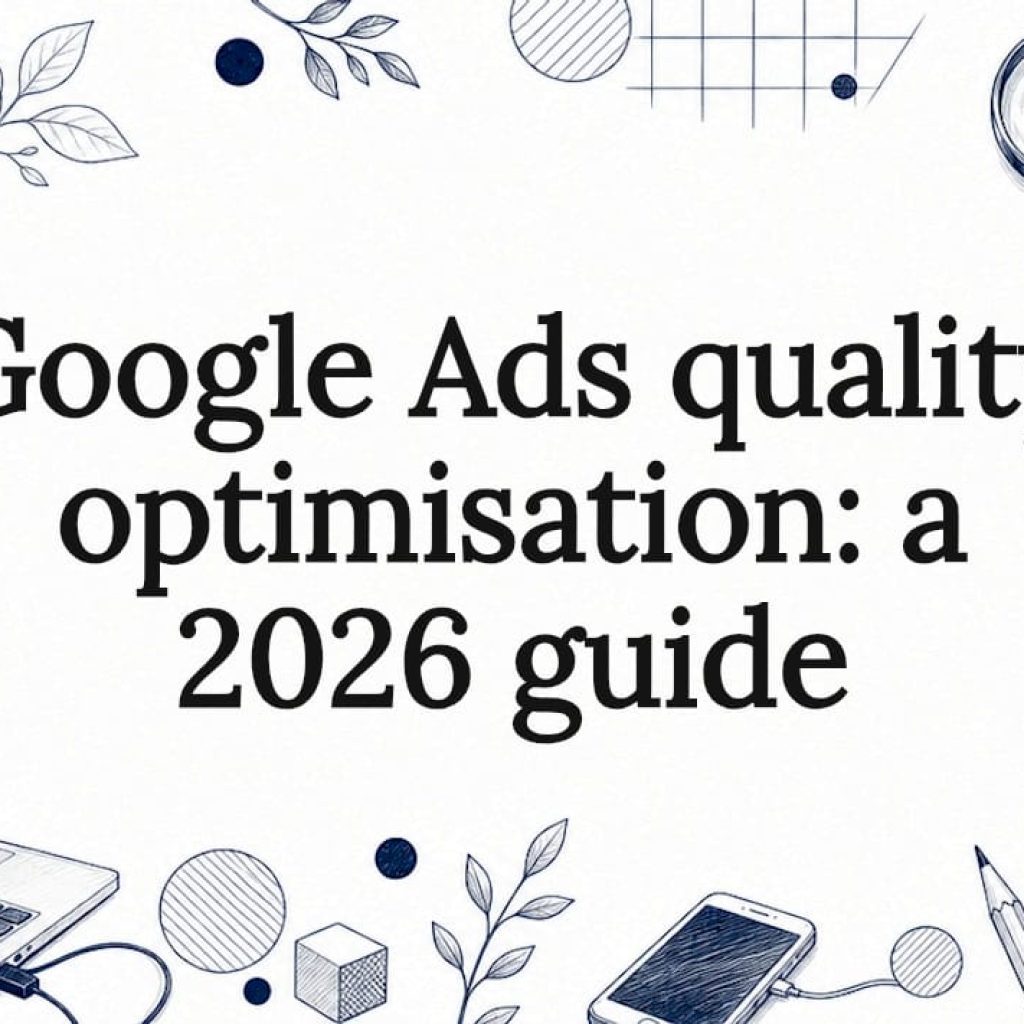 Decorative title card illustration for Google Ads quality optimisation