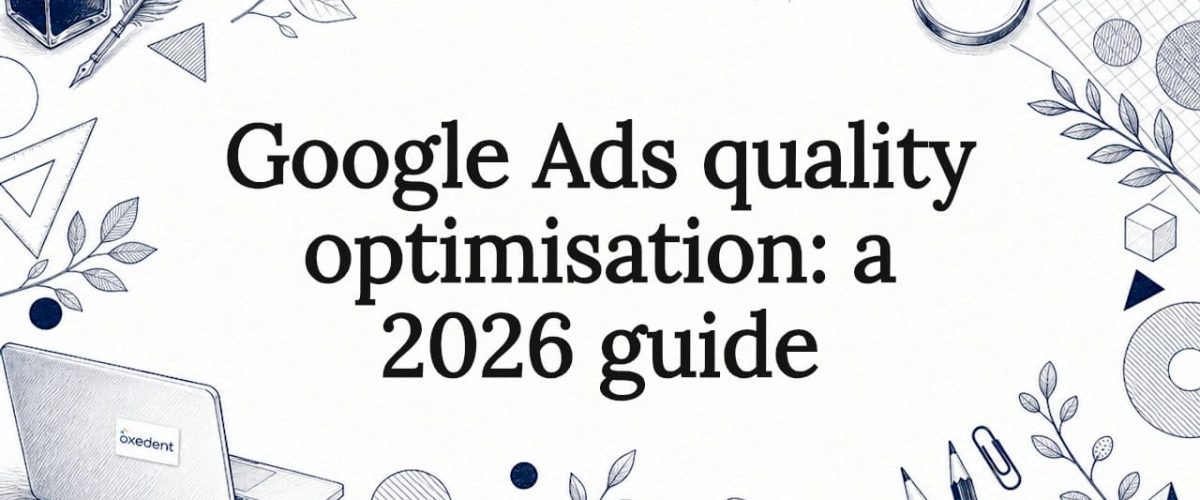 Decorative title card illustration for Google Ads quality optimisation