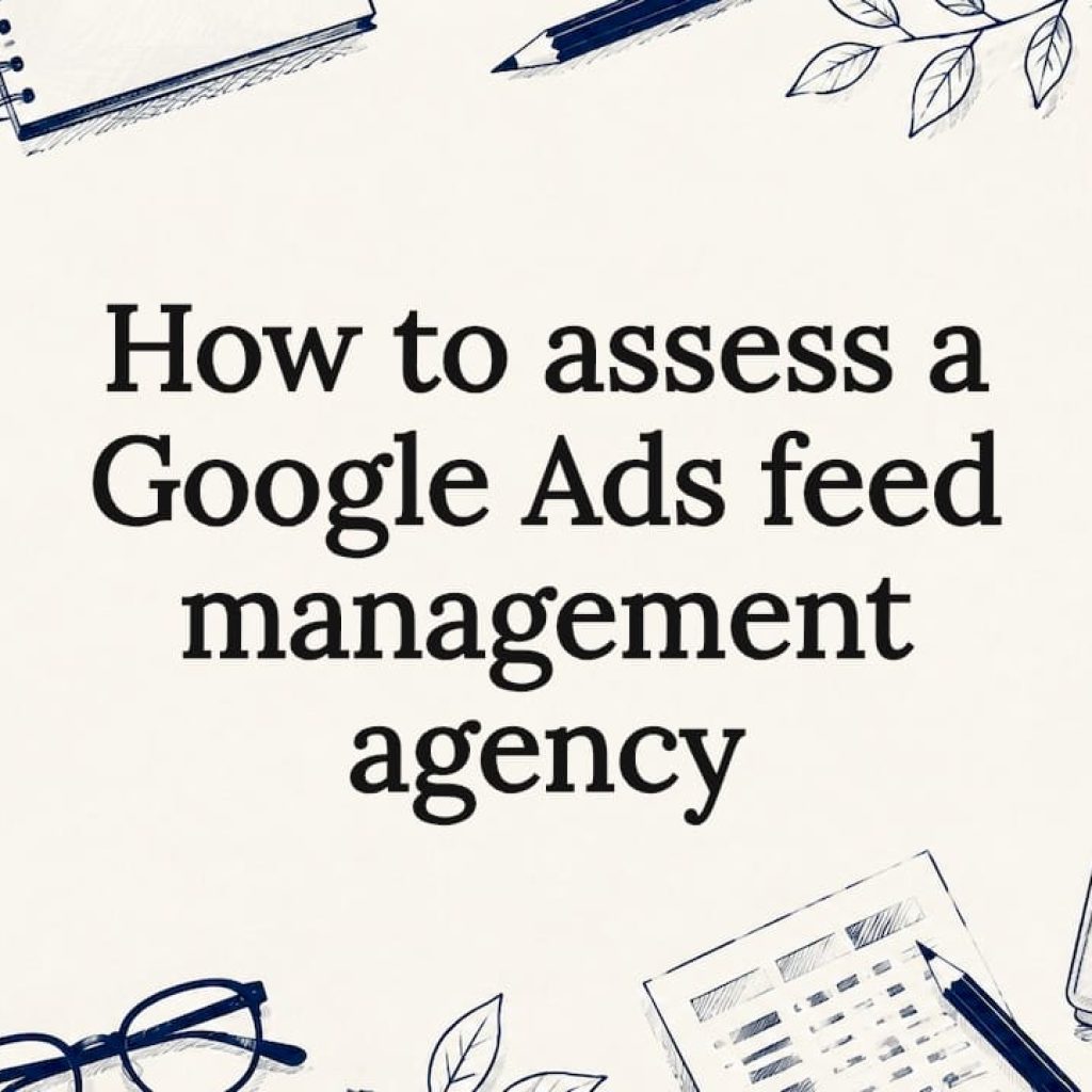 Decorative title card illustration with Google Ads feed theme