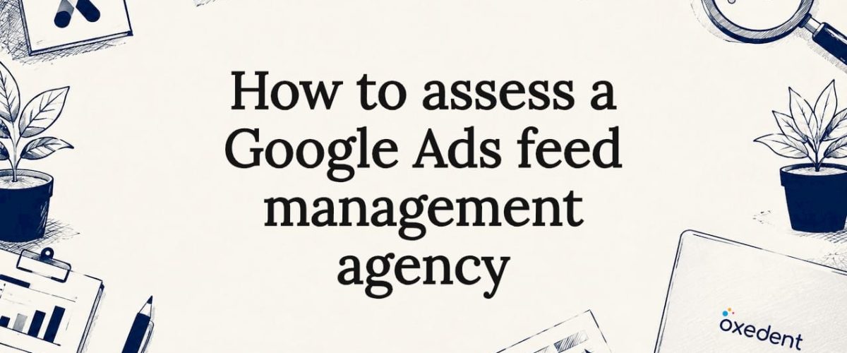 Decorative title card illustration with Google Ads feed theme