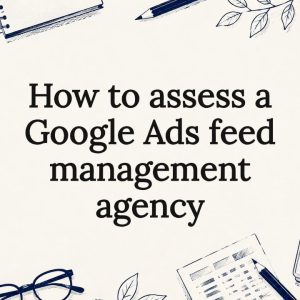 Decorative title card illustration with Google Ads feed theme