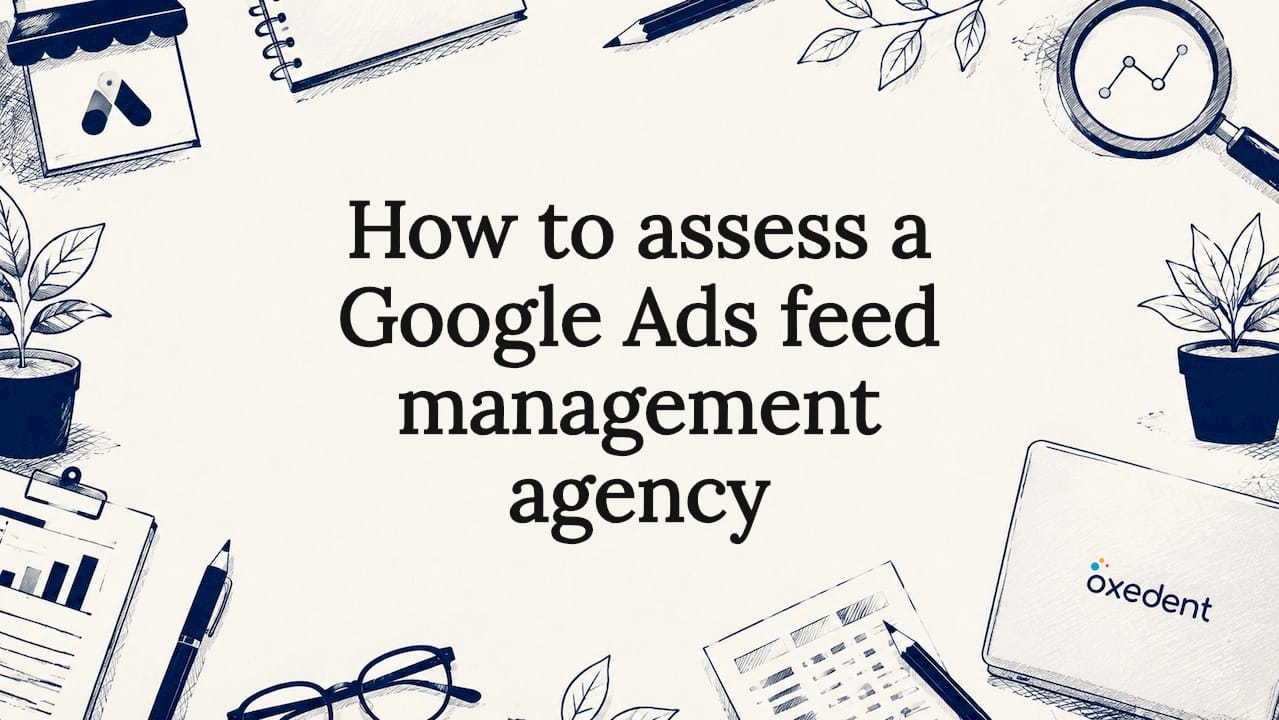 Decorative title card illustration with Google Ads feed theme