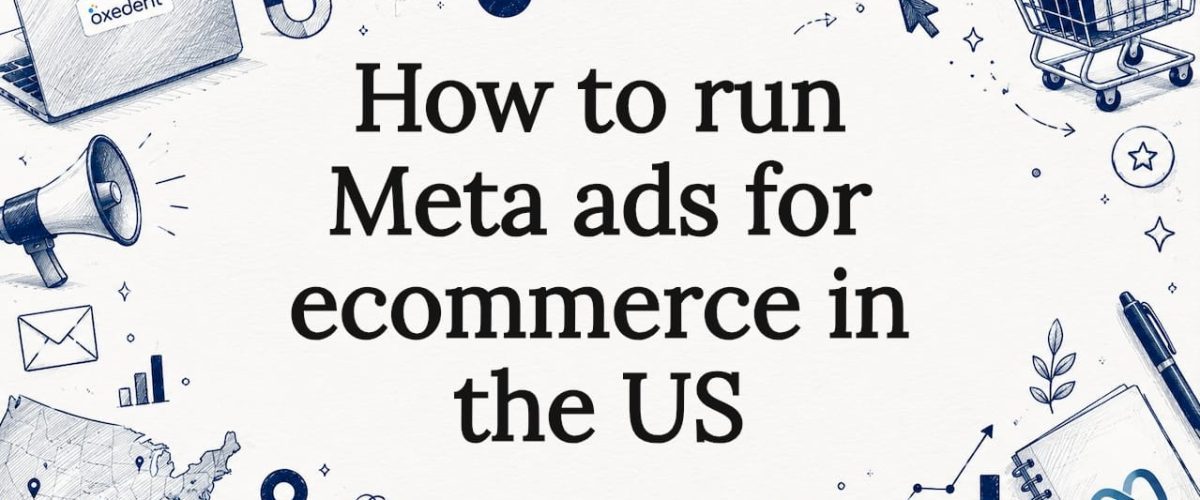 Decorative title card illustration for Meta ads ecommerce article