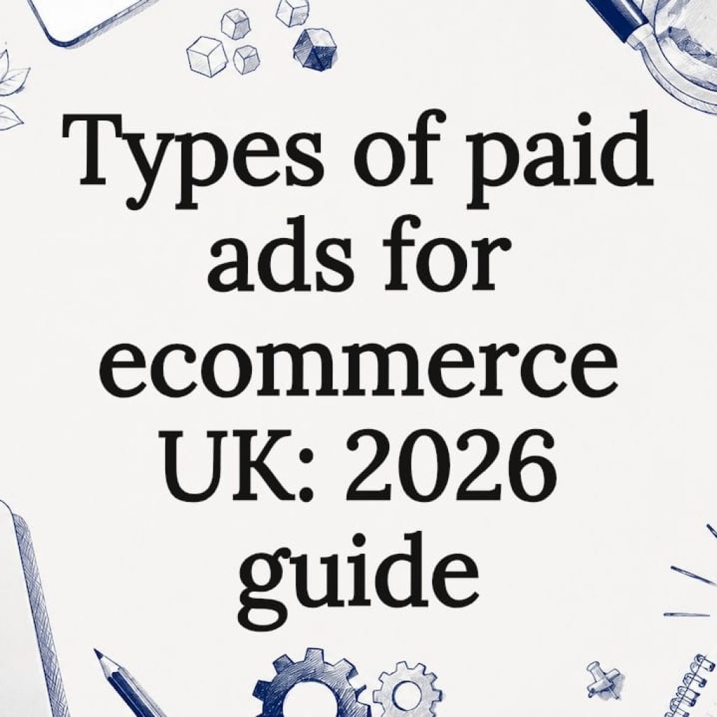 Decorative ecommerce paid ads title card illustration