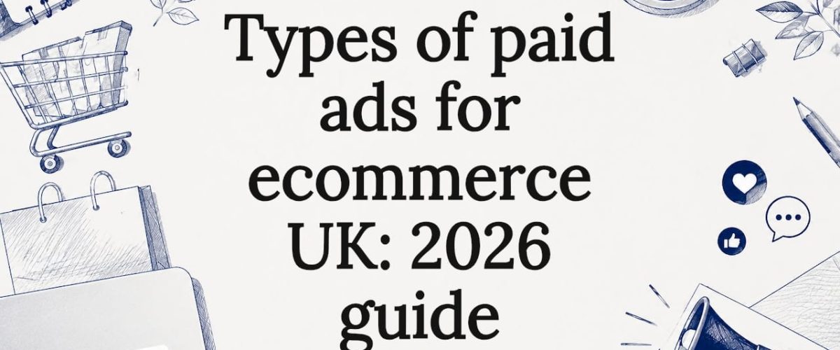 Decorative ecommerce paid ads title card illustration