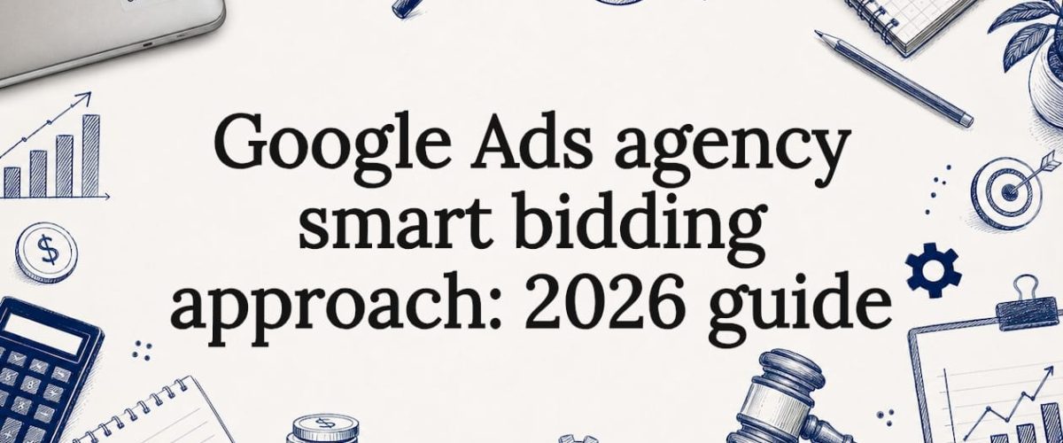 Decorative title card with smart bidding icons