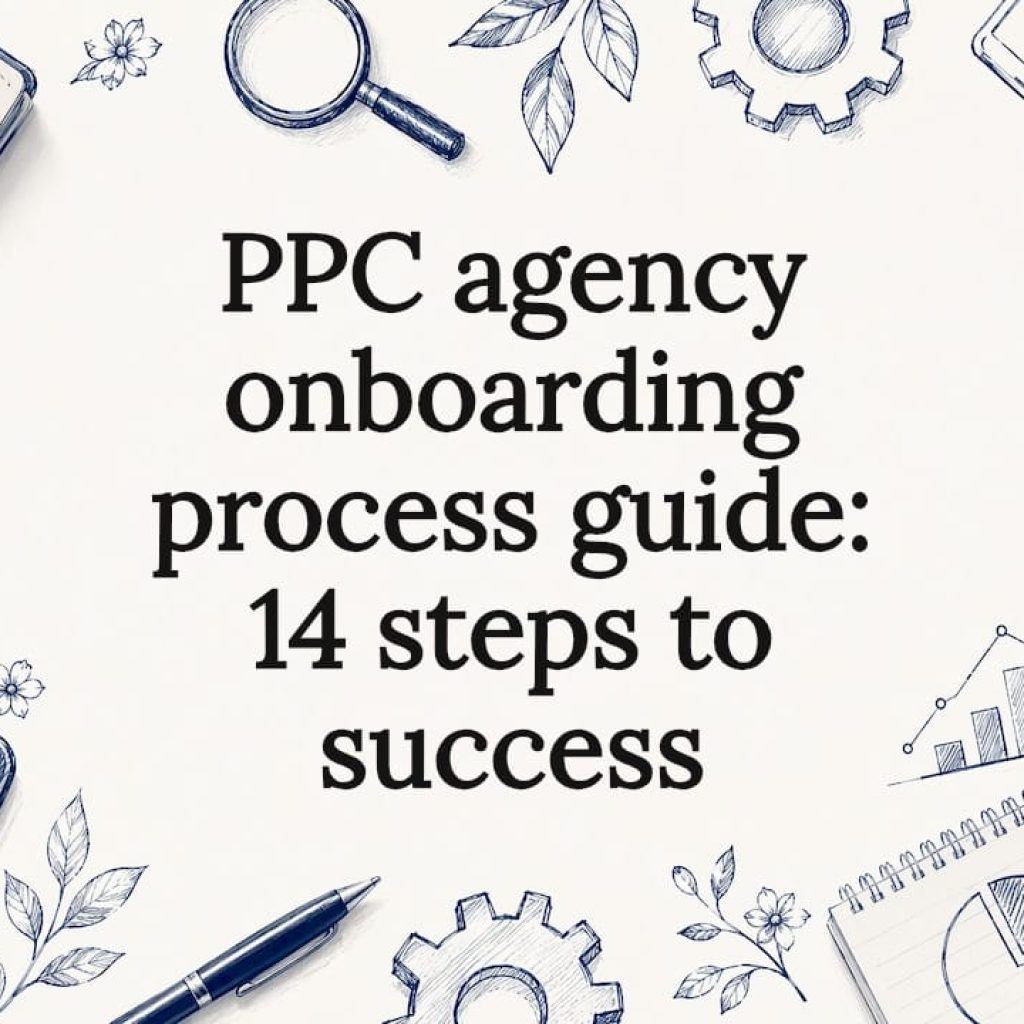 Decorative PPC onboarding title card illustration