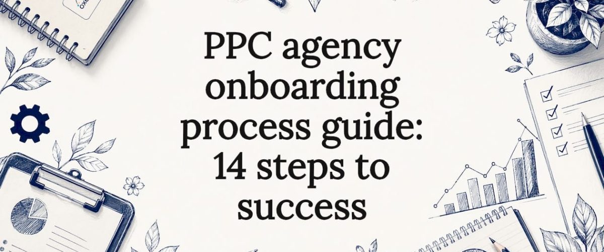 Decorative PPC onboarding title card illustration