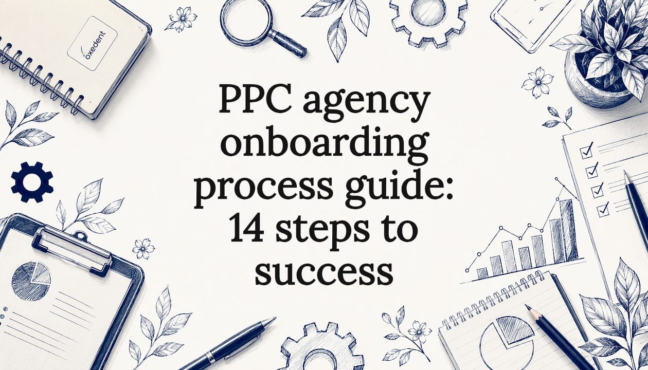 Decorative PPC onboarding title card illustration