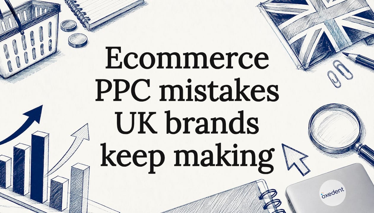 Decorative ecommerce PPC title card illustration