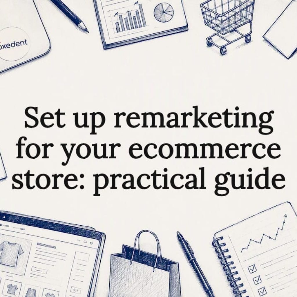 Decorative title card illustration for ecommerce remarketing article