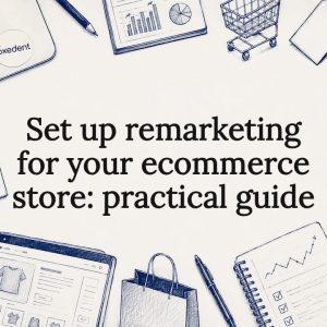 Decorative title card illustration for ecommerce remarketing article