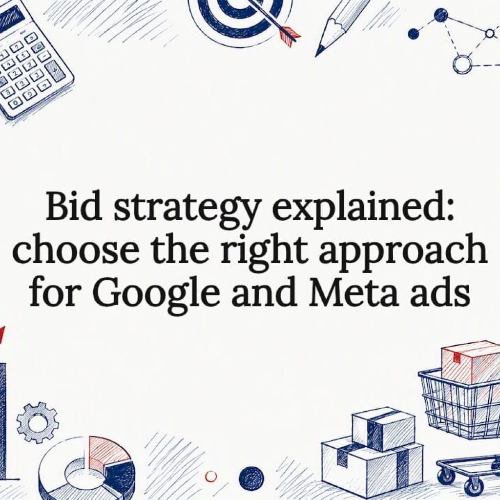 Decorative title card illustration for bid strategy article