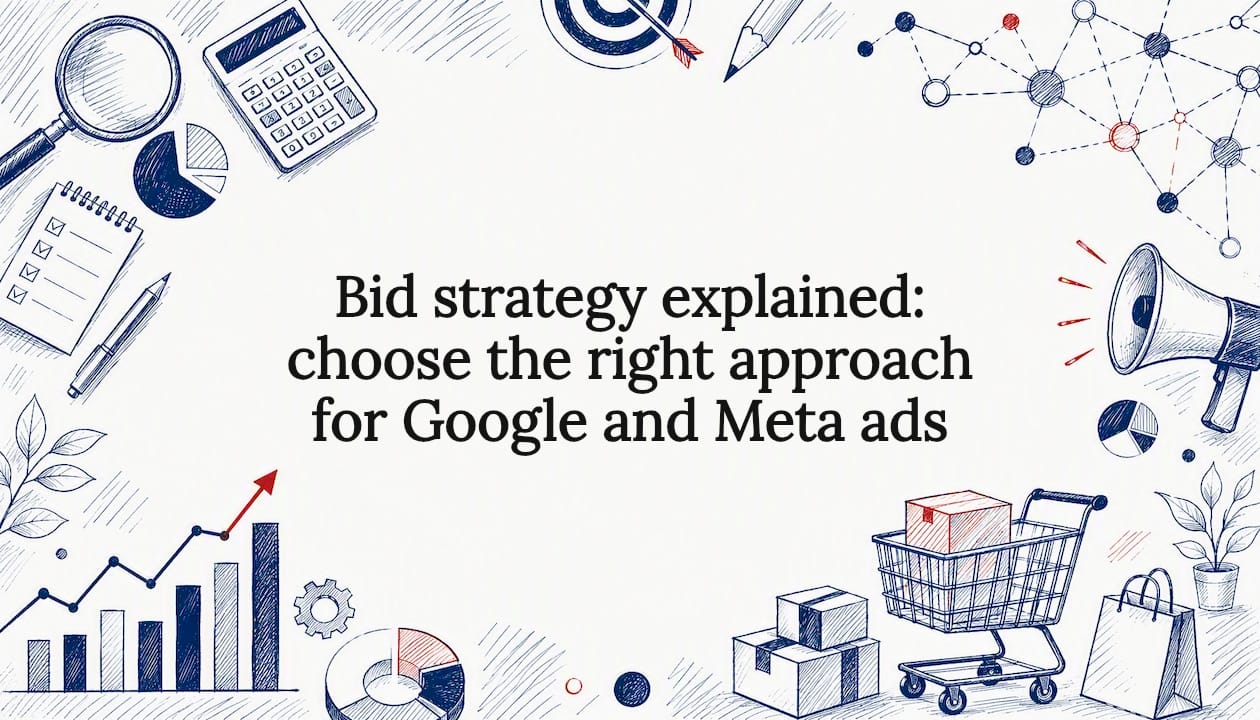 Decorative title card illustration for bid strategy article