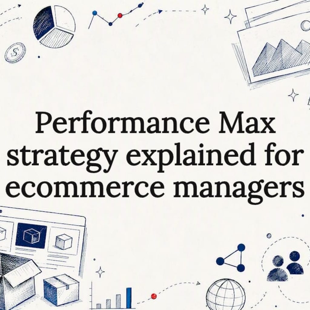 Decorative title card illustration for ecommerce PPC article