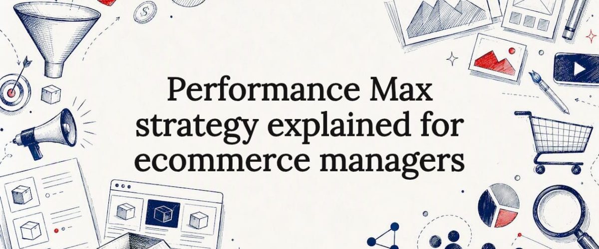 Decorative title card illustration for ecommerce PPC article