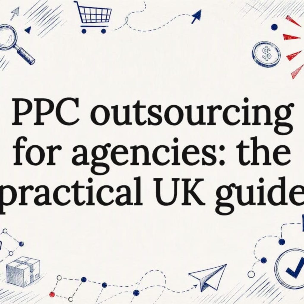 Decorative ecommerce PPC outsourcing title card