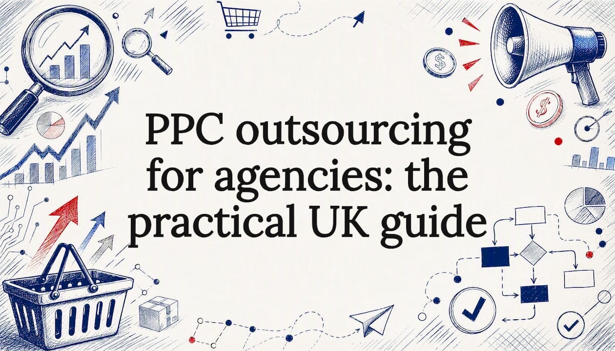 Decorative ecommerce PPC outsourcing title card