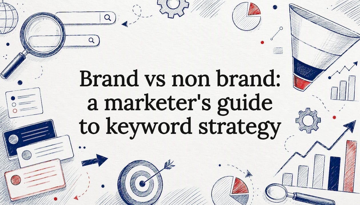 Decorative title card illustration for keyword strategy article