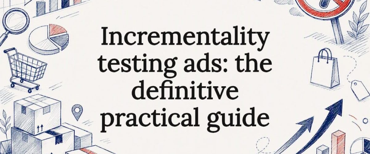 Decorative title card illustration representing ads testing theme