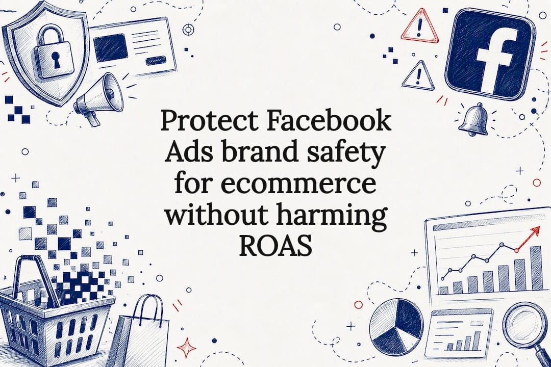 Decorative title card illustration for brand safety and Facebook ads
