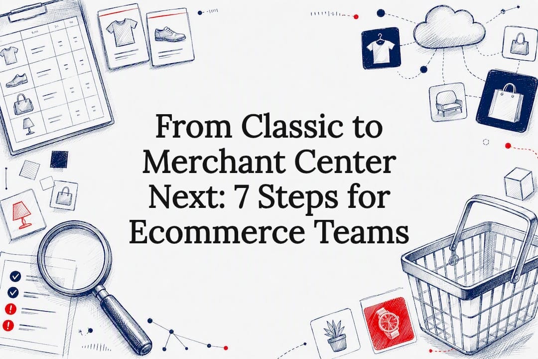 Decorative Merchant Center transition title card