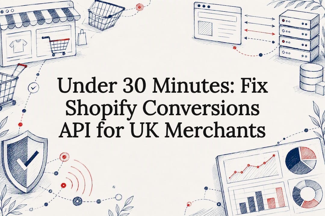 Decorative Shopify conversions API title card