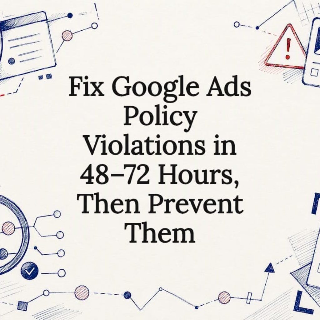 Decorative Google Ads policy compliance title card