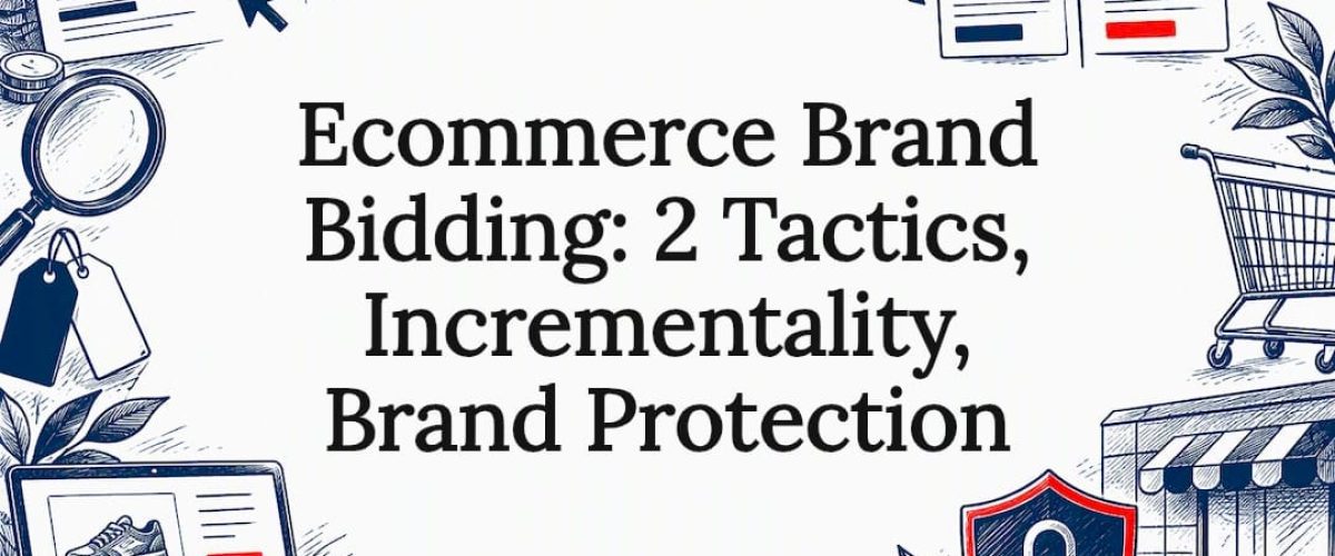 Brand bidding title card with ad and shield sketches